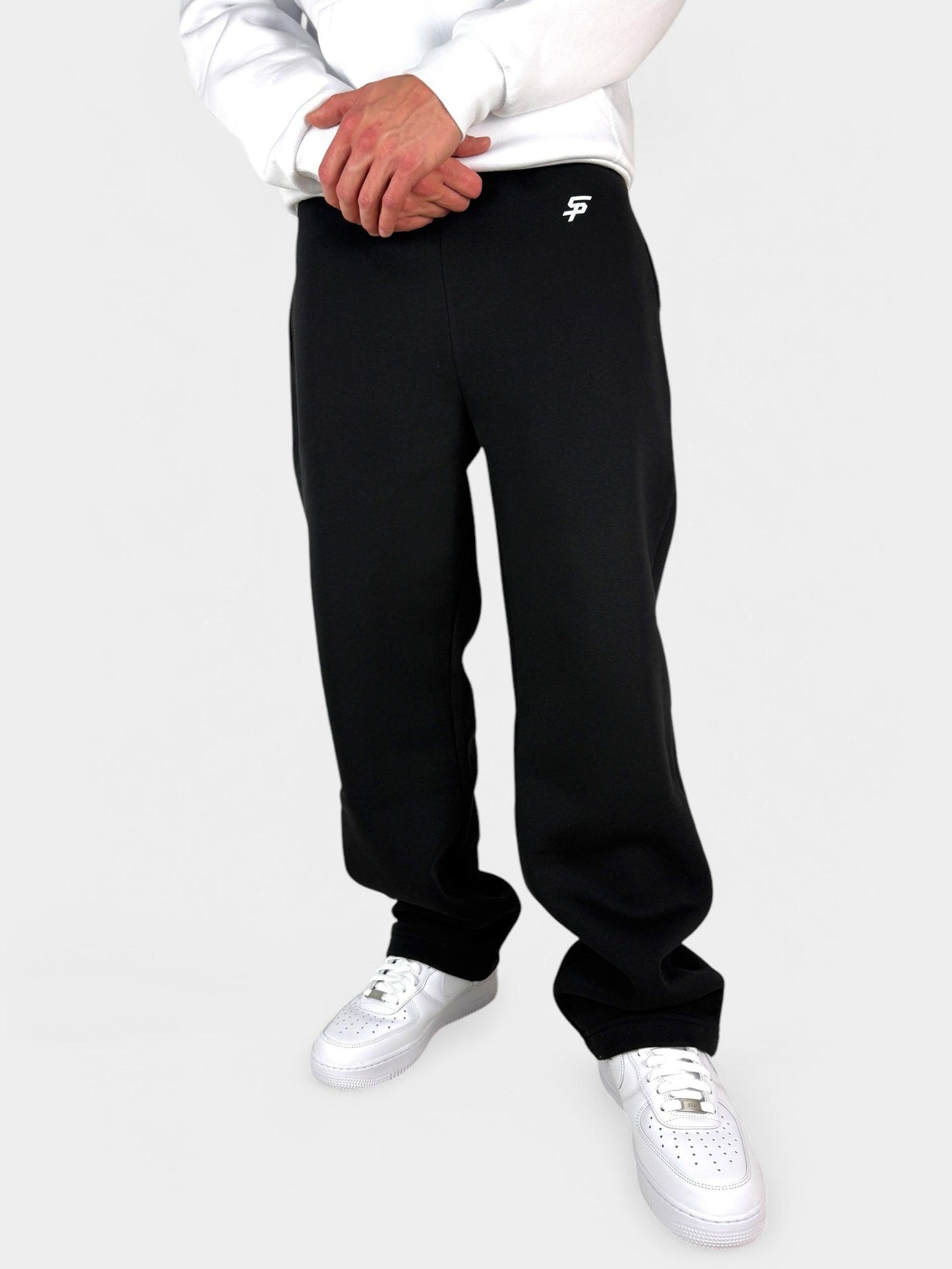 OPEN LEG JOGGER BLACK